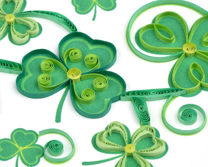 Quilled Shamrocks Blank Card