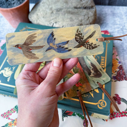 Birds Wooden Bookmark
