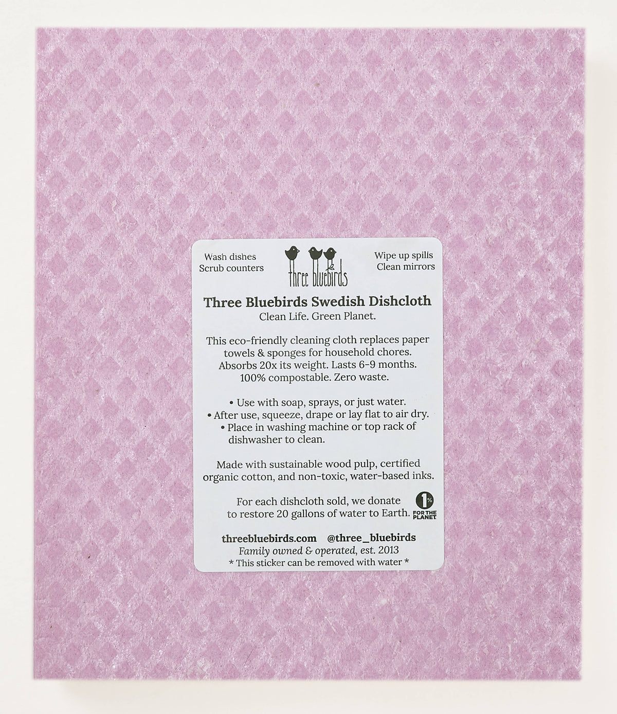 Bunnies on Rose Swedish Dishcloth