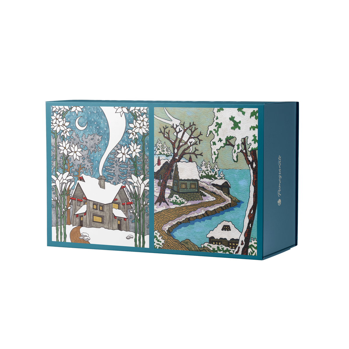 CJ Hurley: Snowy Cabins 120 Piece Double-Sided Puzzle Set