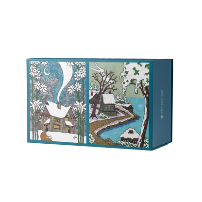 CJ Hurley: Snowy Cabins 120 Piece Double-Sided Puzzle Set