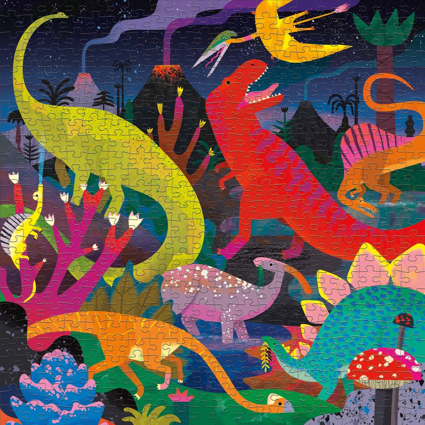Dinosaurs Illuminated Glow in the Dark Puzzle - 500pc