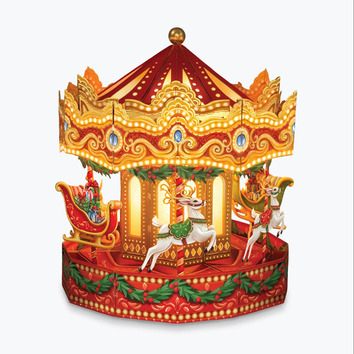 Christmas Carousel Holiday Pop-Up Card