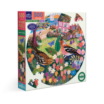 Birds by the Sea 500 Piece Round Puzzle