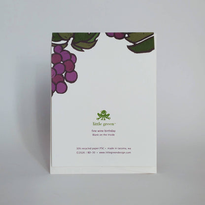 Fine Wine Grape Vine Birthday Card