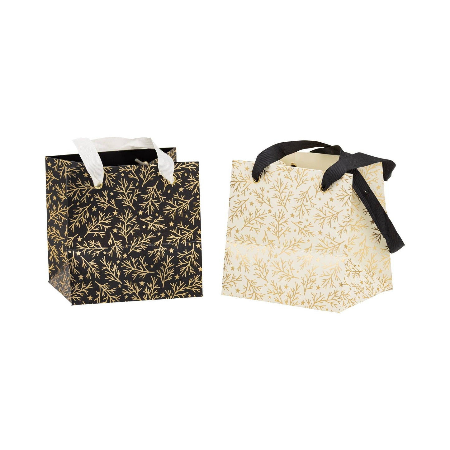 Christmas Sprigs Gold Foil Gift Bag Set