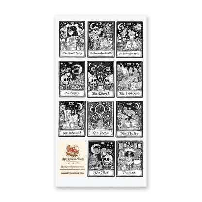 Black & White Tarot Sticker Sheet