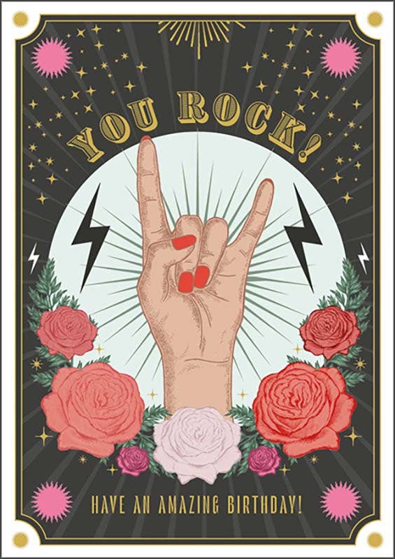 Hand Rock Birthday Card