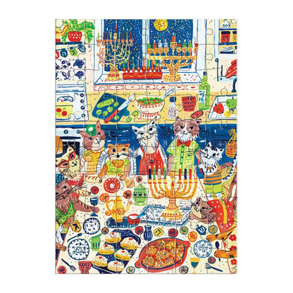 Happy Hanukcats Greeting Card Puzzle