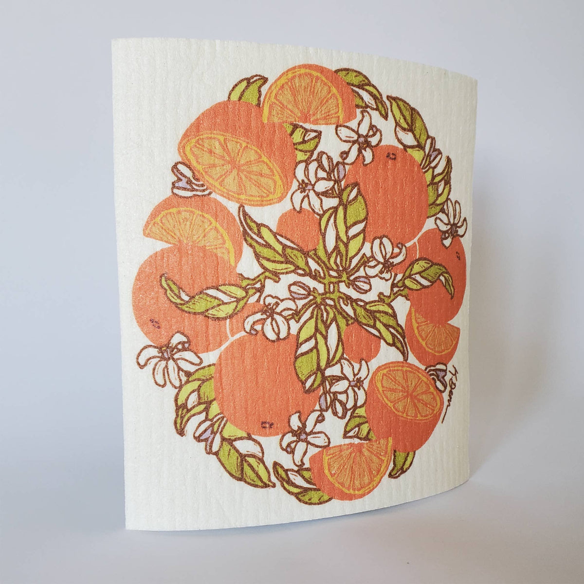 Fresh Oranges Swedish Dish Towel