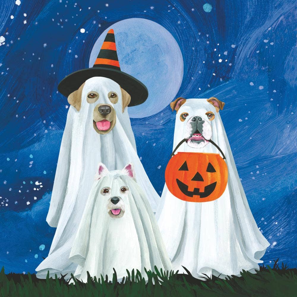 Trick or Dog Treat Halloween Beverage Napkins