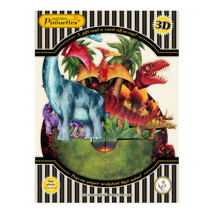 3D Pop-Up Pirouette Jurassic Dinosaurs Blank Card