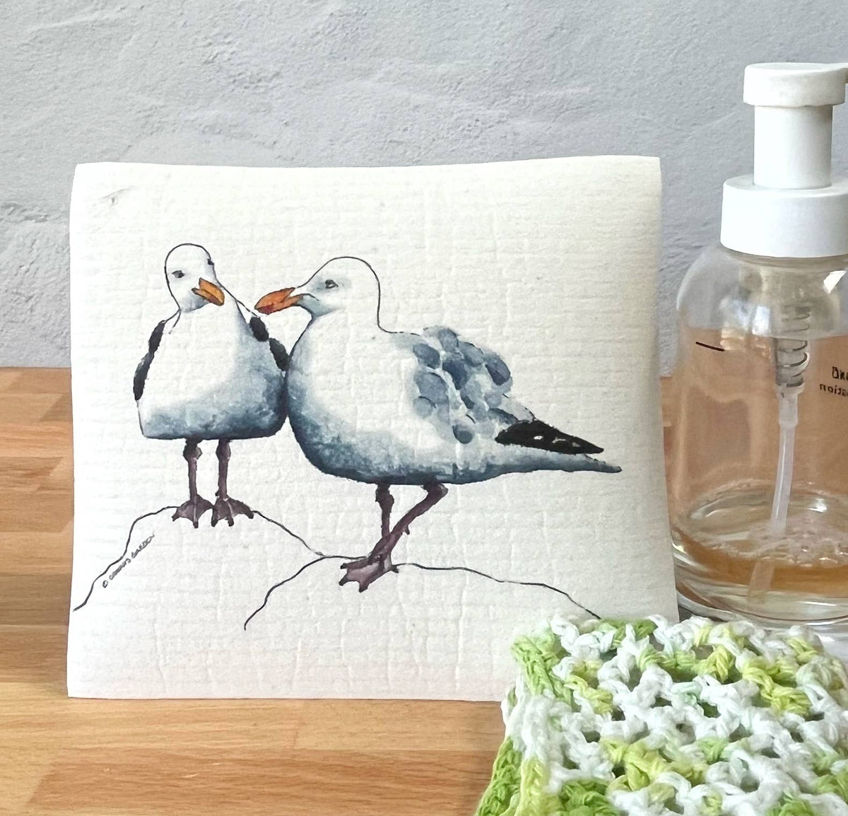 Seagulls Swedish Dishcloth
