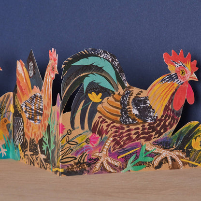 Three Fold Chickens Card