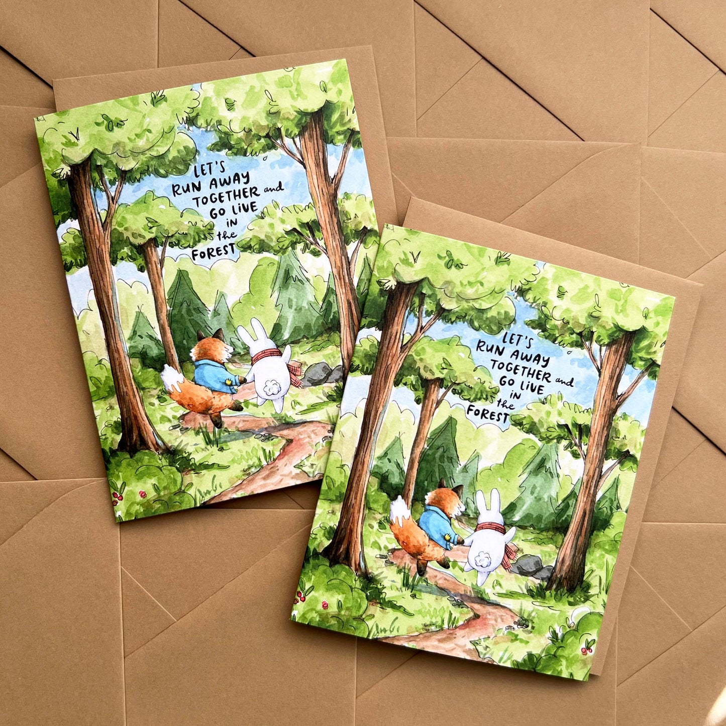 Let's Run Away Together & Go Live In the Forest Love Card