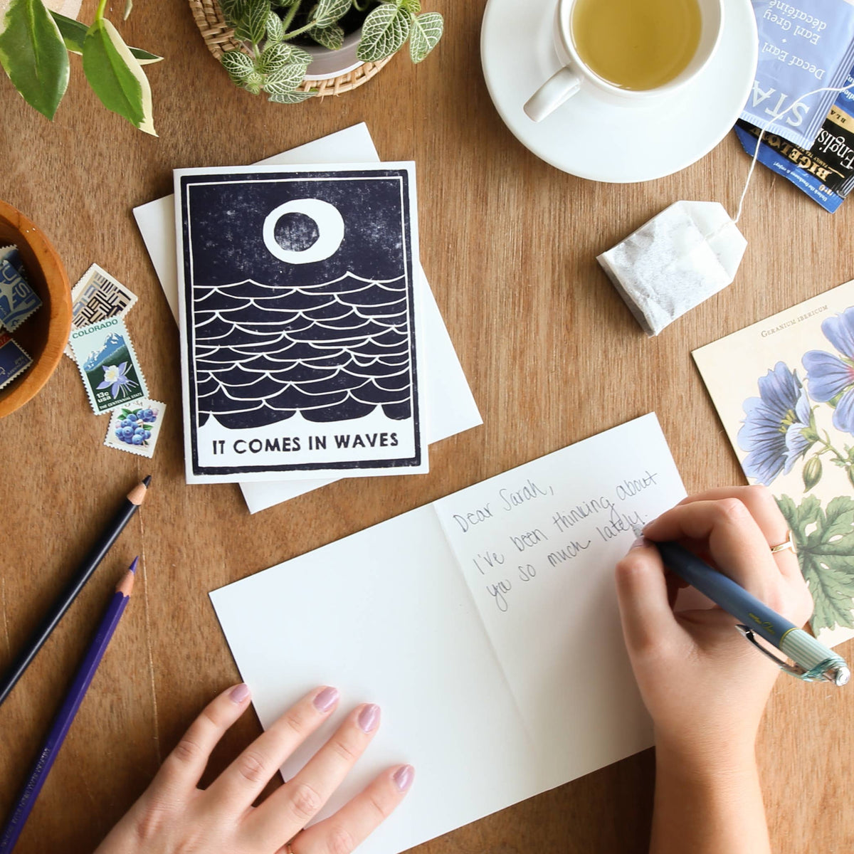 Comes In Waves Sympathy Card