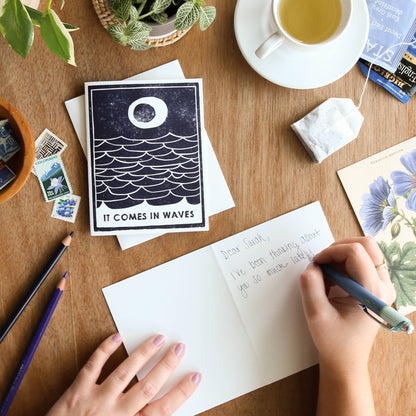 Comes In Waves Sympathy Card