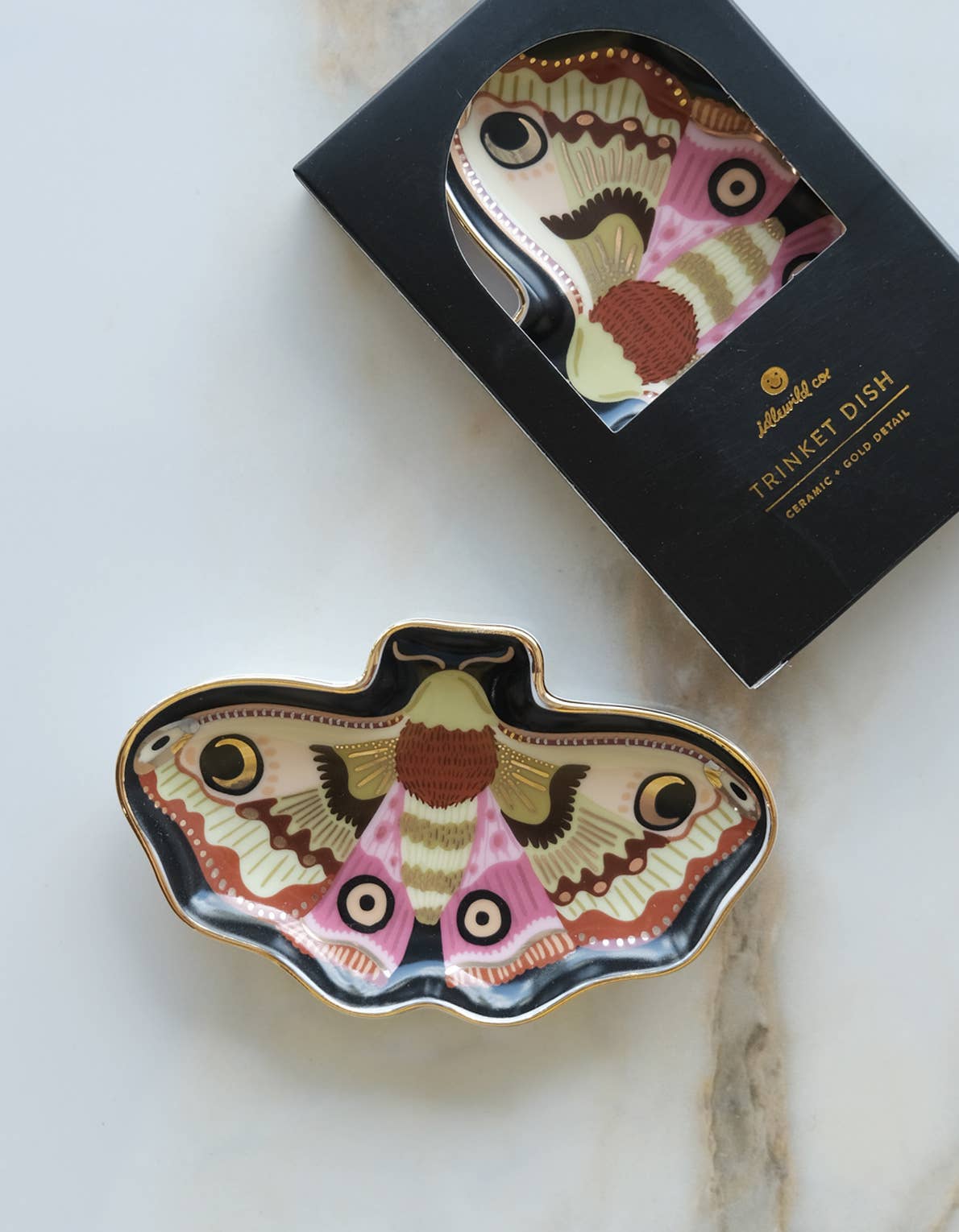 Moon Moth Porcelain Trinket Dish