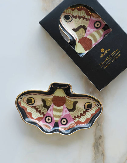 Moon Moth Porcelain Trinket Dish