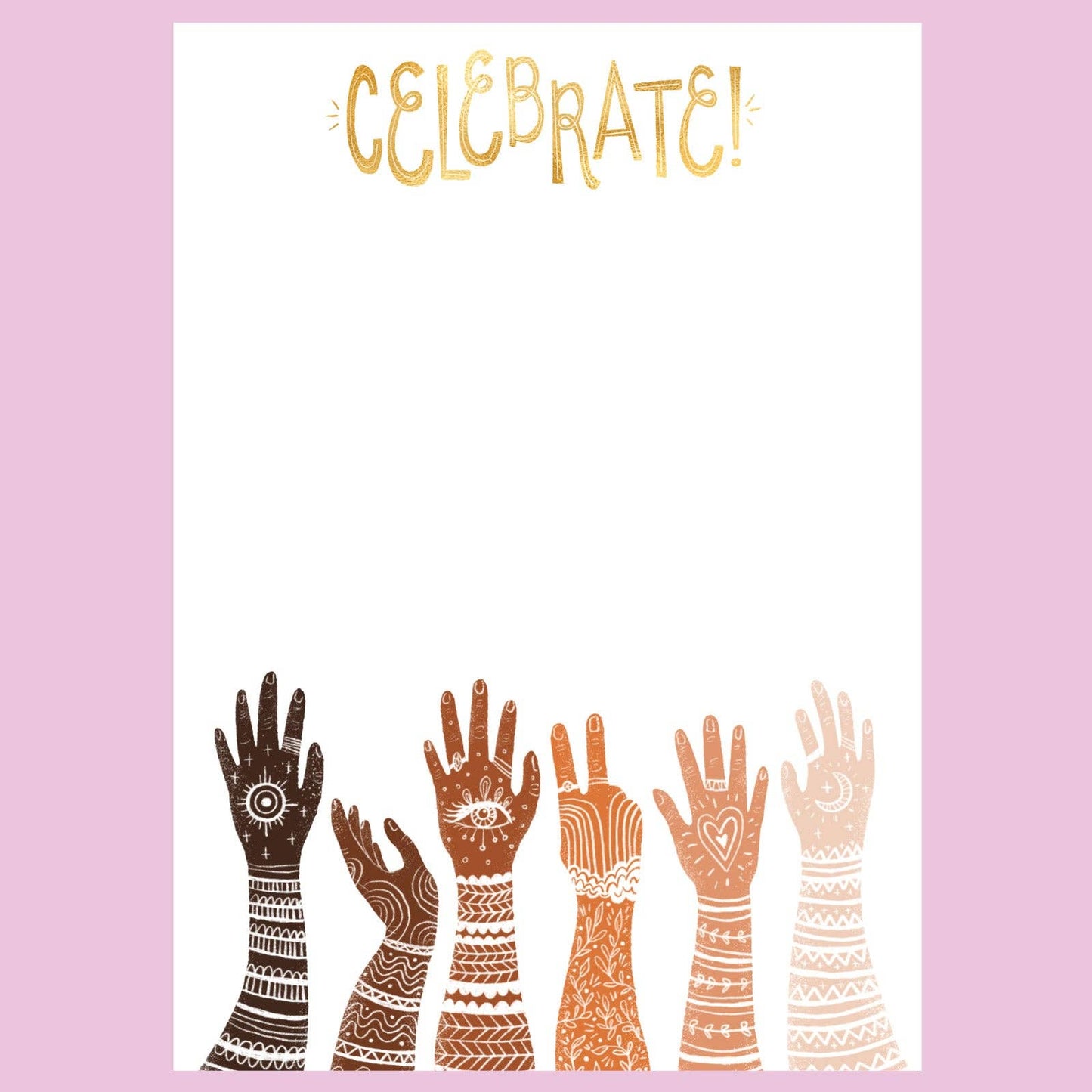 Emiko Rainbow: Celebrate Hands Notepad