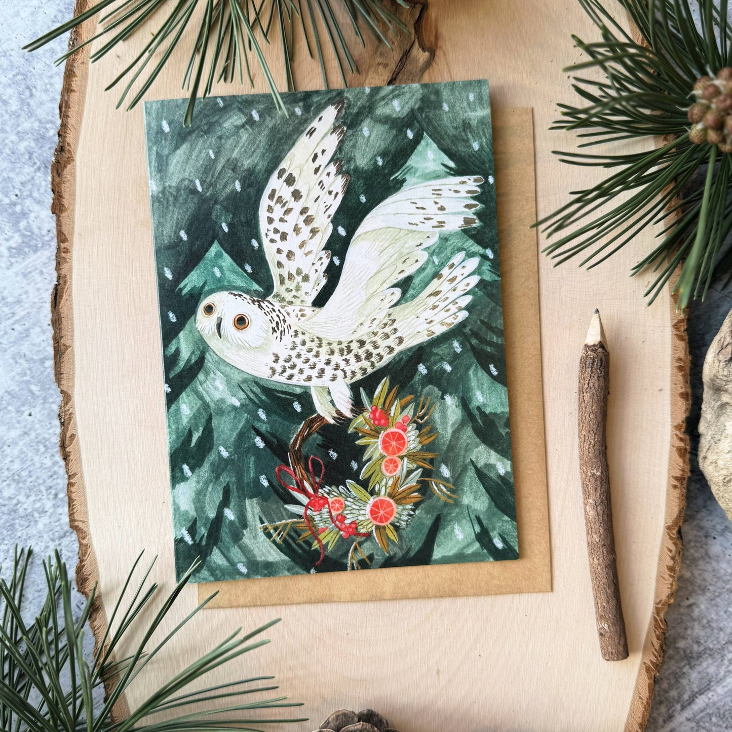 Festive Owl Boxed Holiday Cards