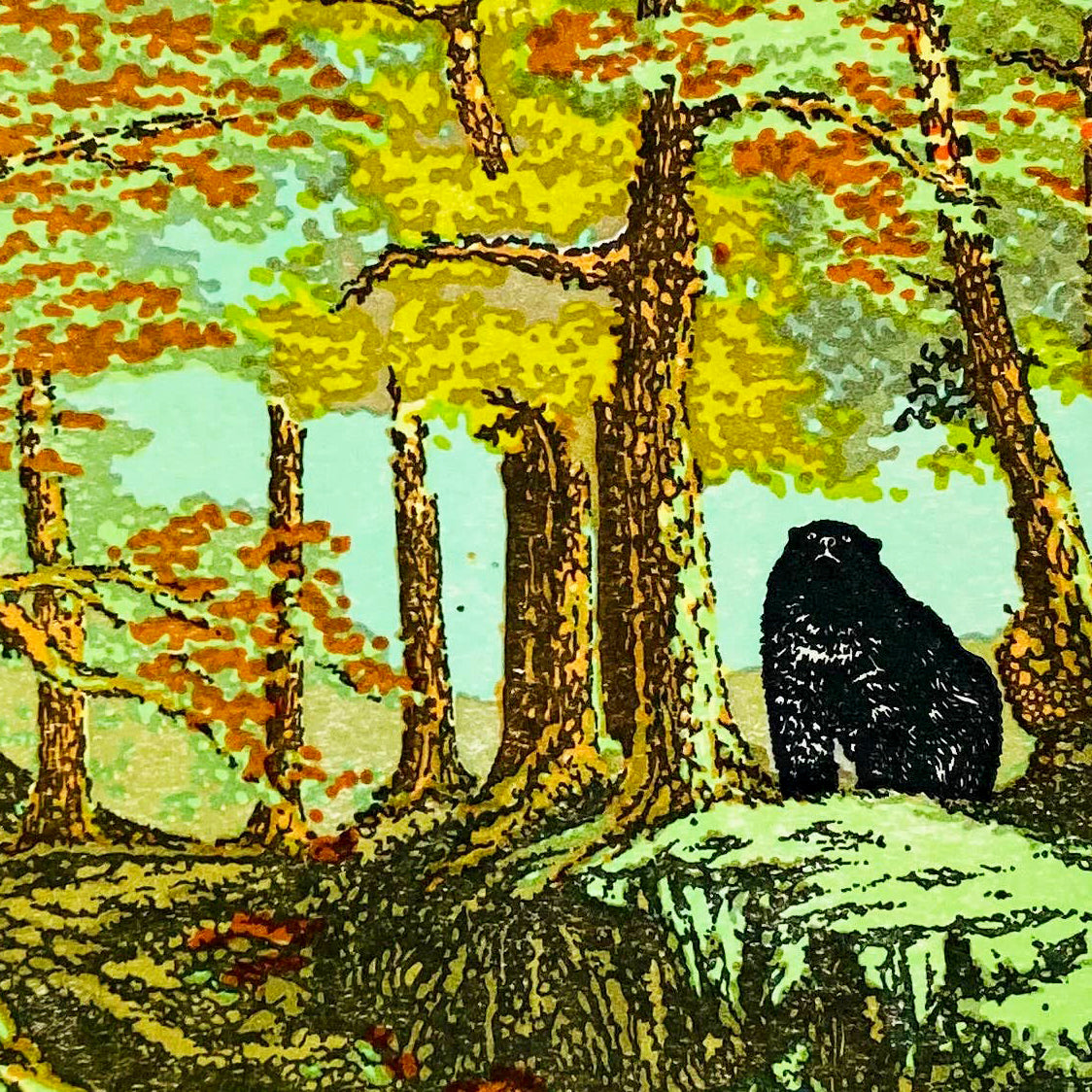 Bear in the Deep Woods Blank Card
