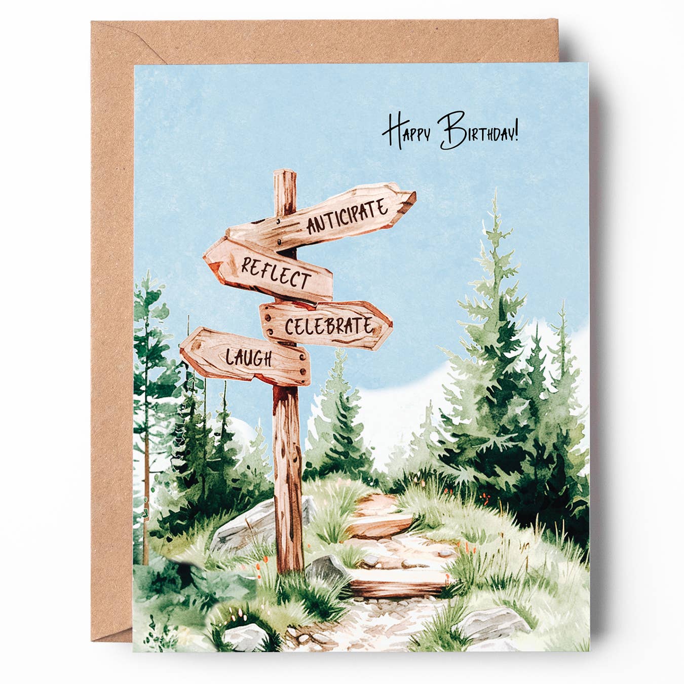 Adventure Guidepost Birthday Card