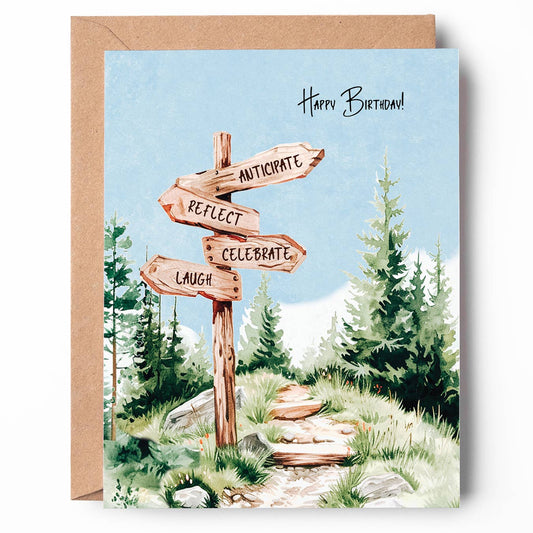 Adventure Guidepost Birthday Card