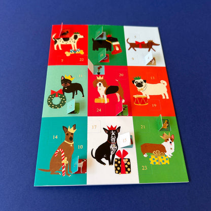 Festive Dog Advent Calendar Holiday Card