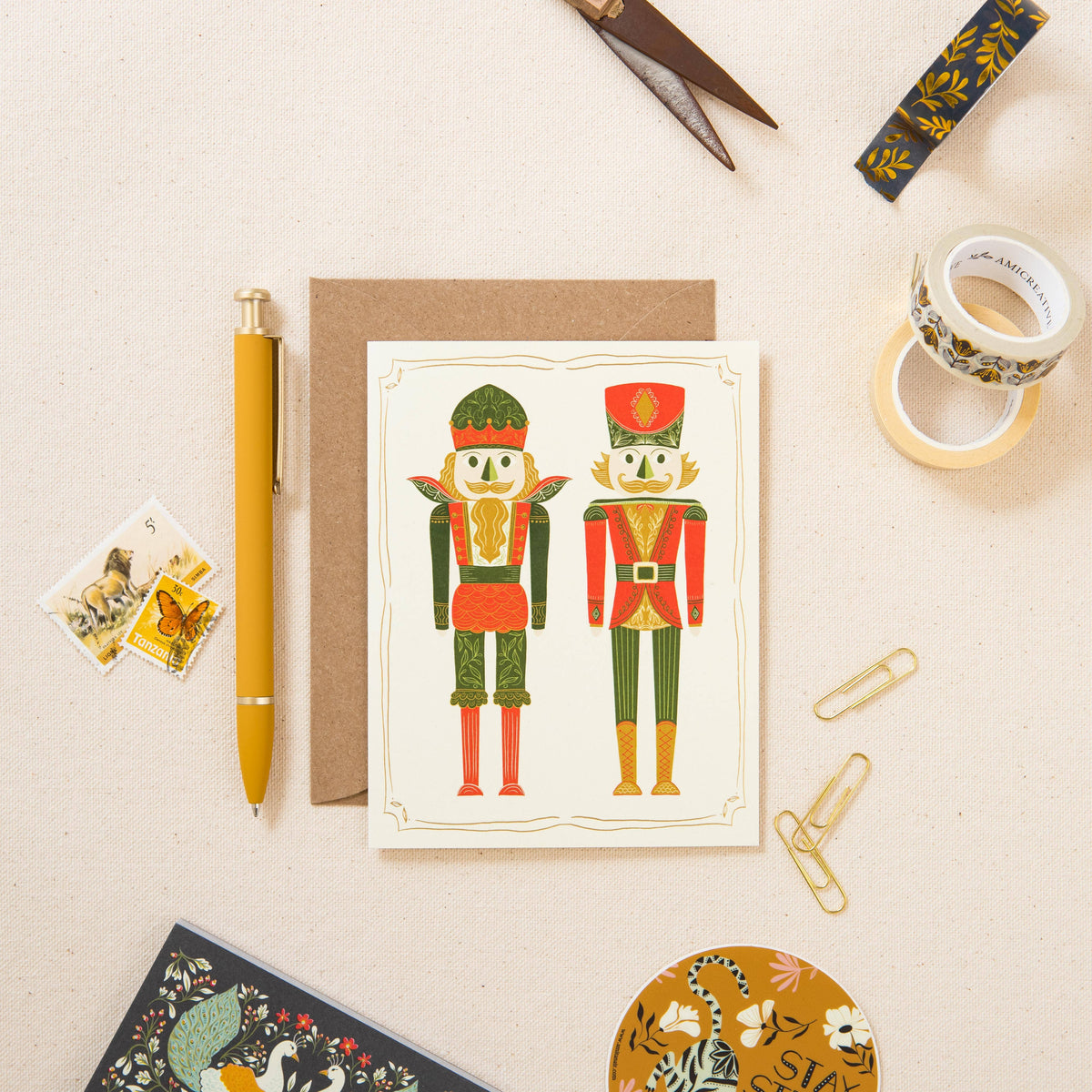 Gold Foil Royal Nutcrackers Holiday Card