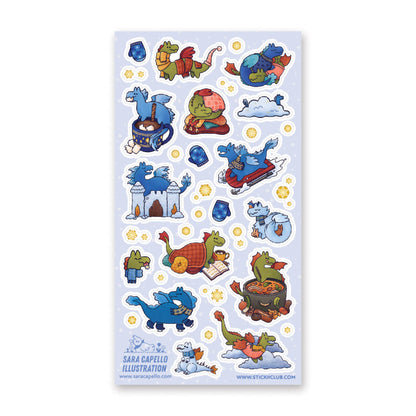 Winter Dragons Sticker Sheet