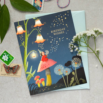 Dandelion Night Birthday Card