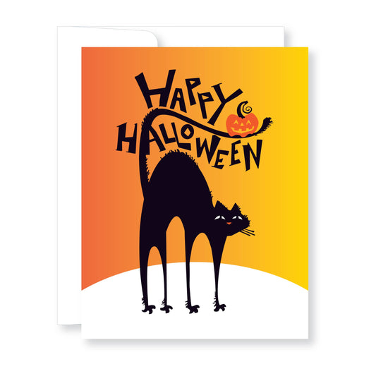 Black Cat Halloween Card