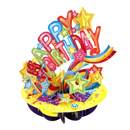 3D Pop-Up Pirouette Shooting Stars Birthday Card