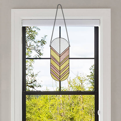 Handcrafted Arrows Stained Glass Window Panel
