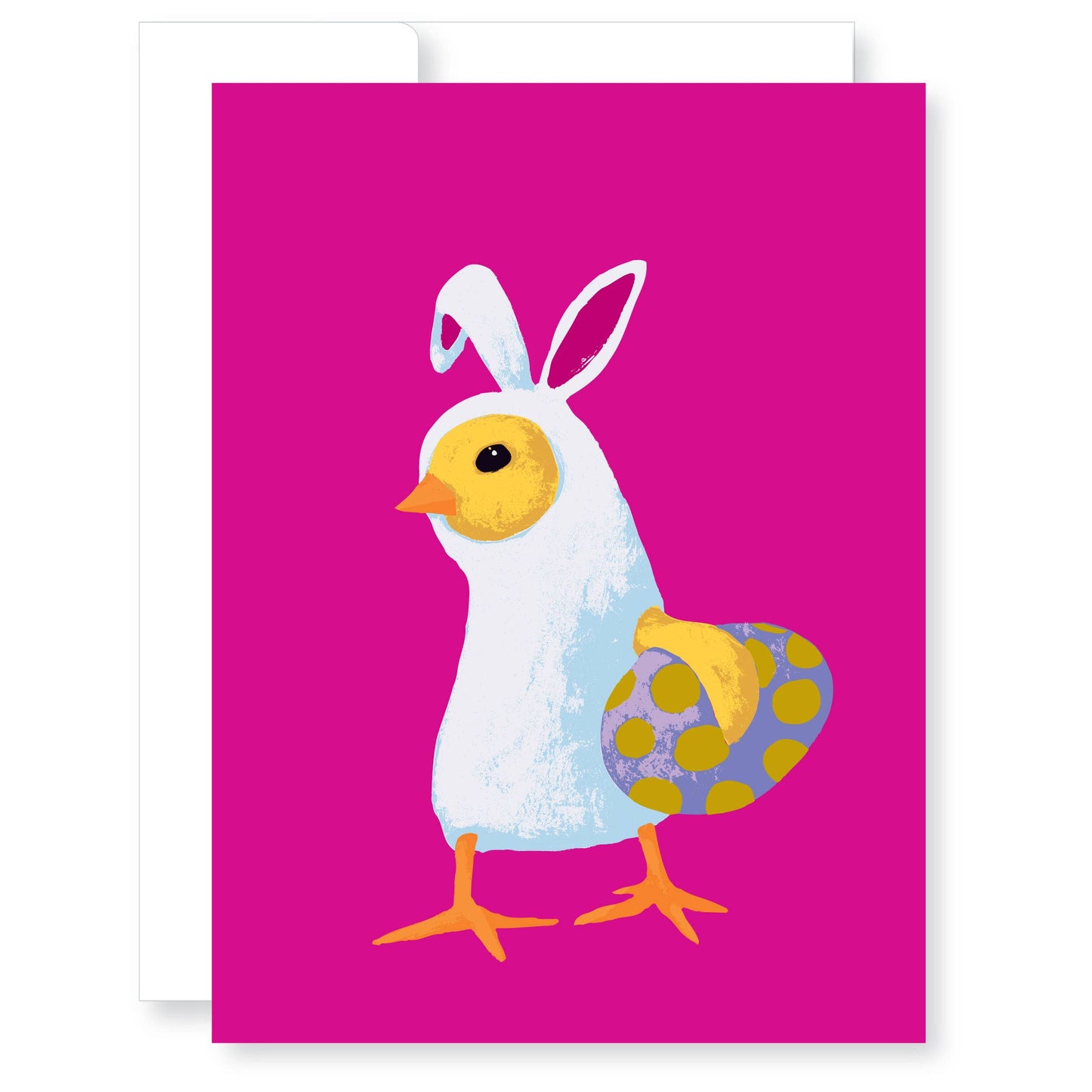 Chick in Bunny Suit Easter Card