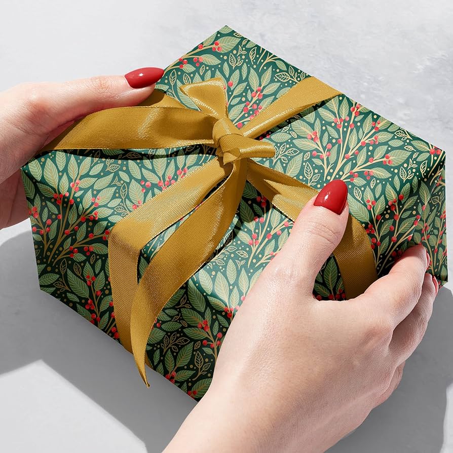 Holly Tapestry Gift Wrap, 2 Jumbo Rolls