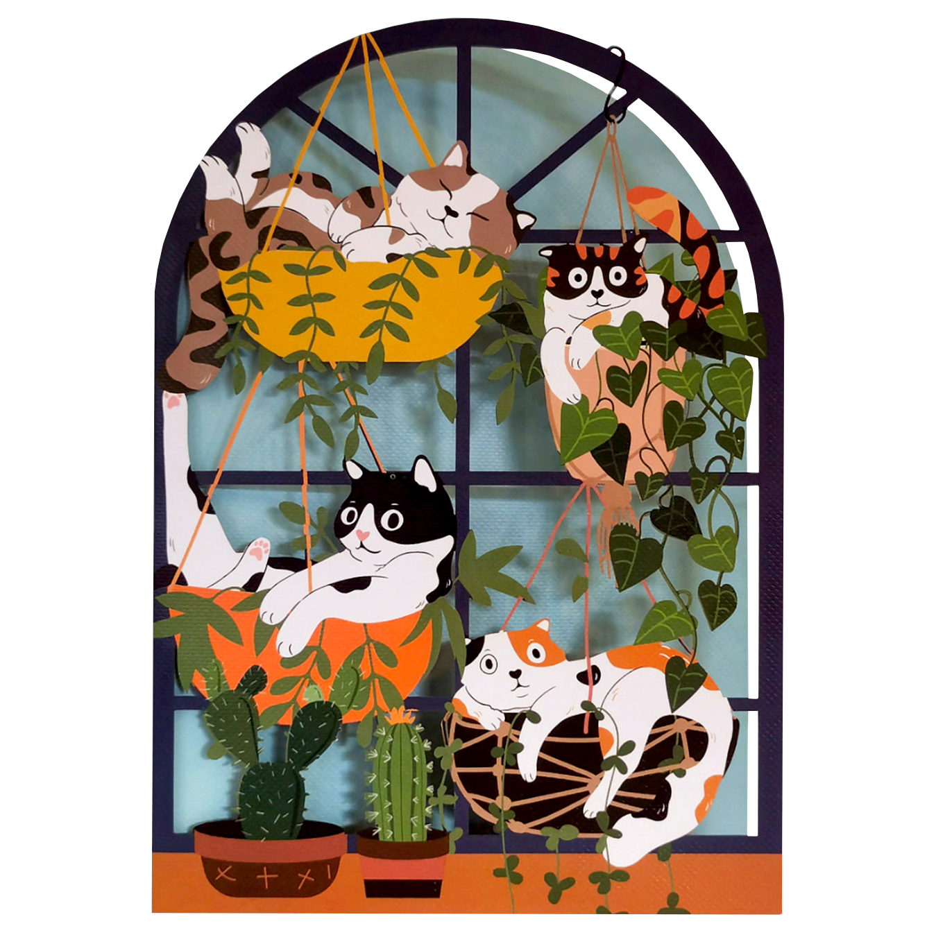 Cats and Plants Blank Card