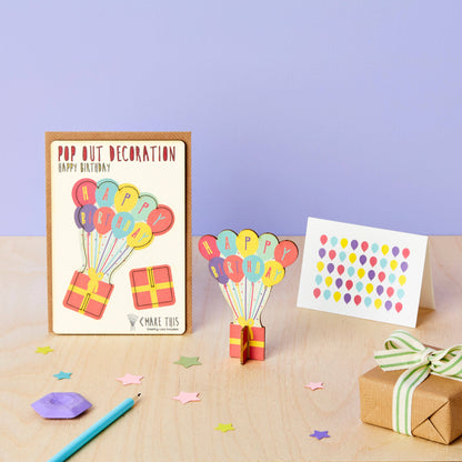 Happy Birthday Balloons Pop Out Card