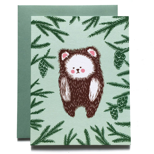 Bear in Forest Blank Card