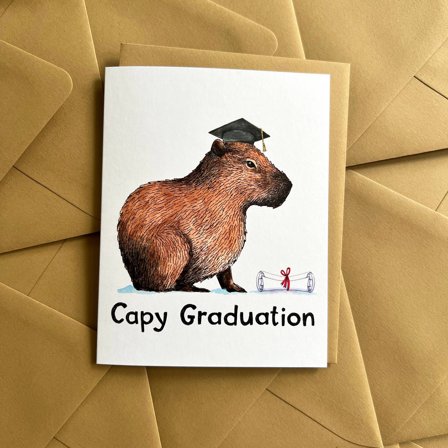 Capybara Graduation Card