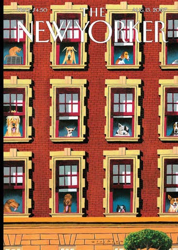 Doggies in the Windows New Yorker Cover Card