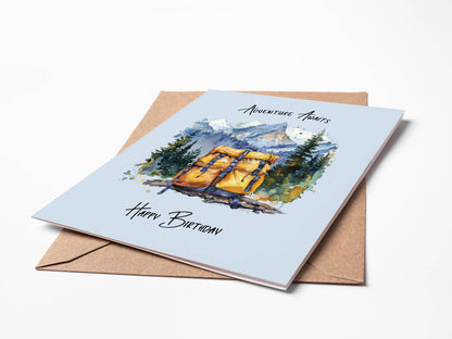 Adventure Awaits Backpack Birthday Card