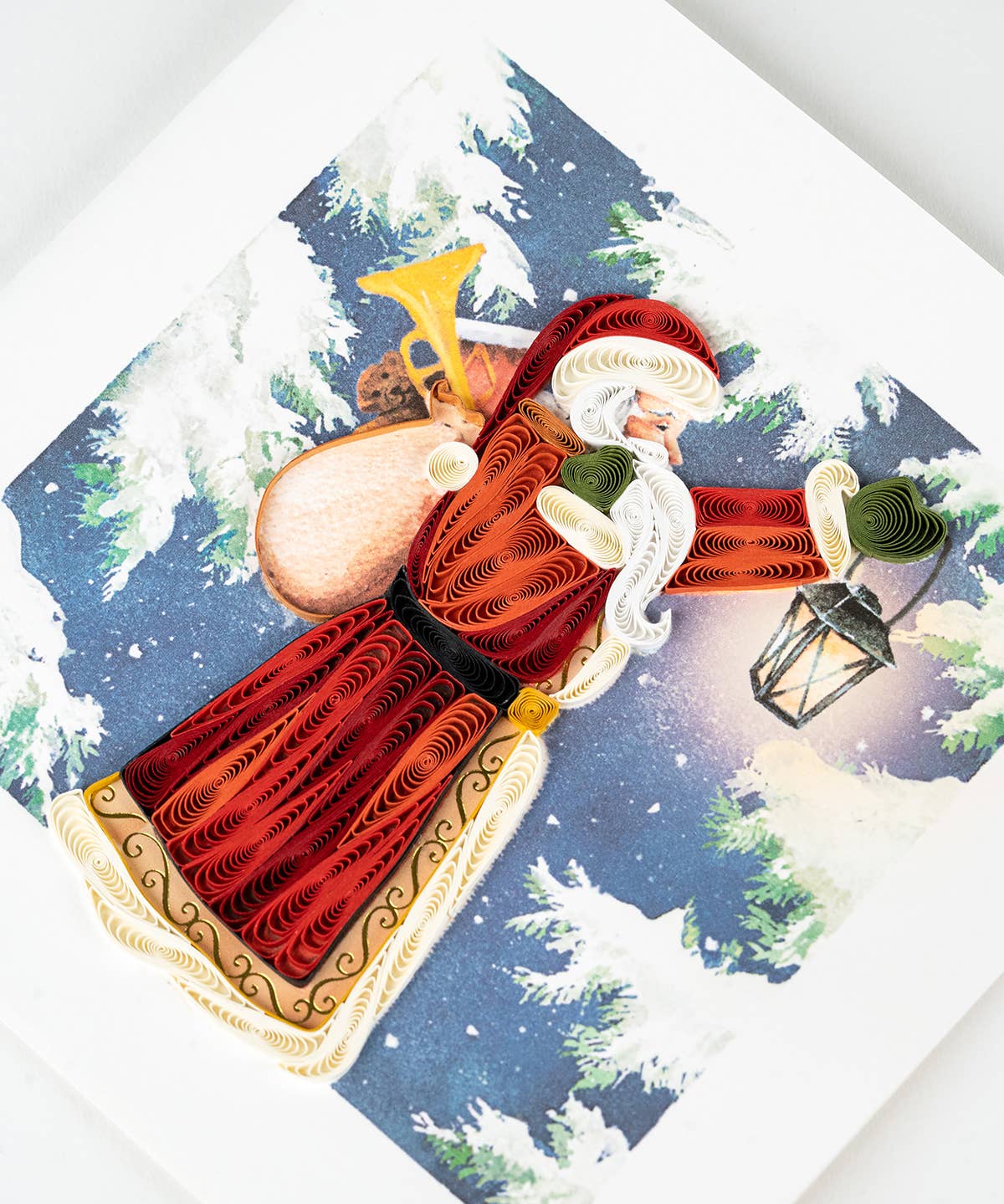 Quilled Vintage Santa Holiday Card