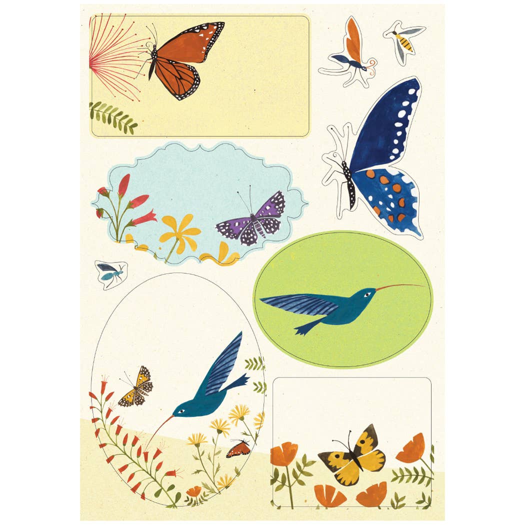 Hummingbird Sticker Label Sheets