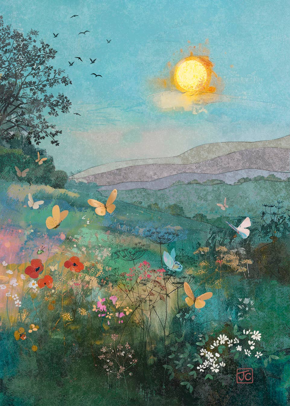 Butterfly Sunset Blank Card