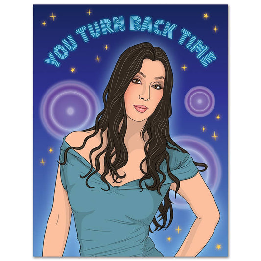 Pop Goddess Turn Back Time Birthday Card