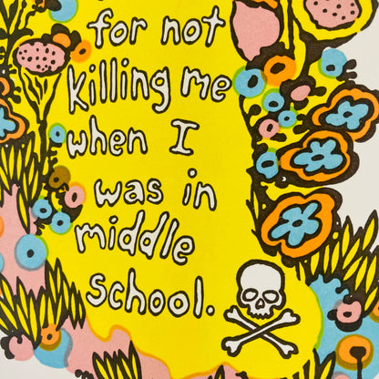 Middle School Mother's Day Card