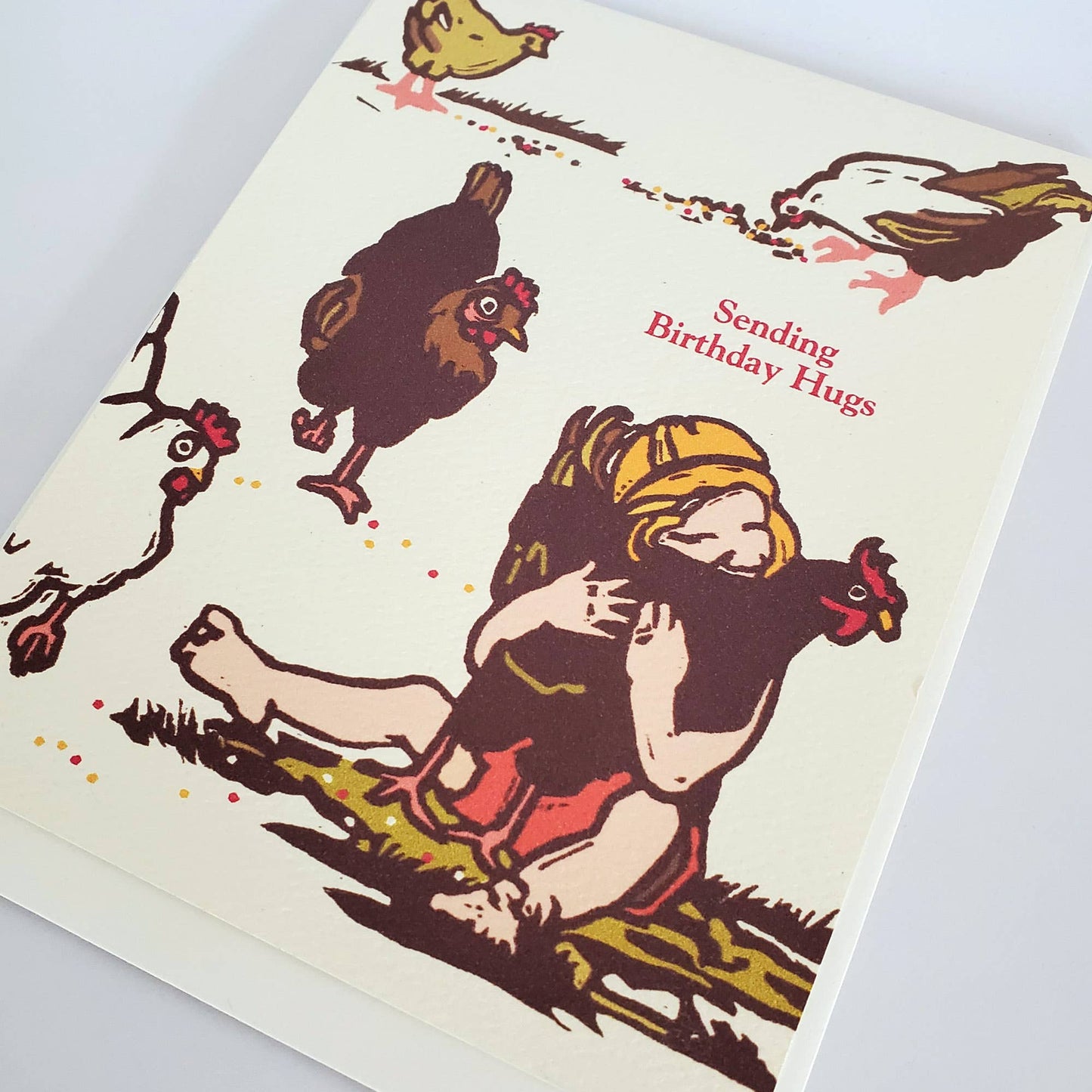 Hug Chicken Birthday Card