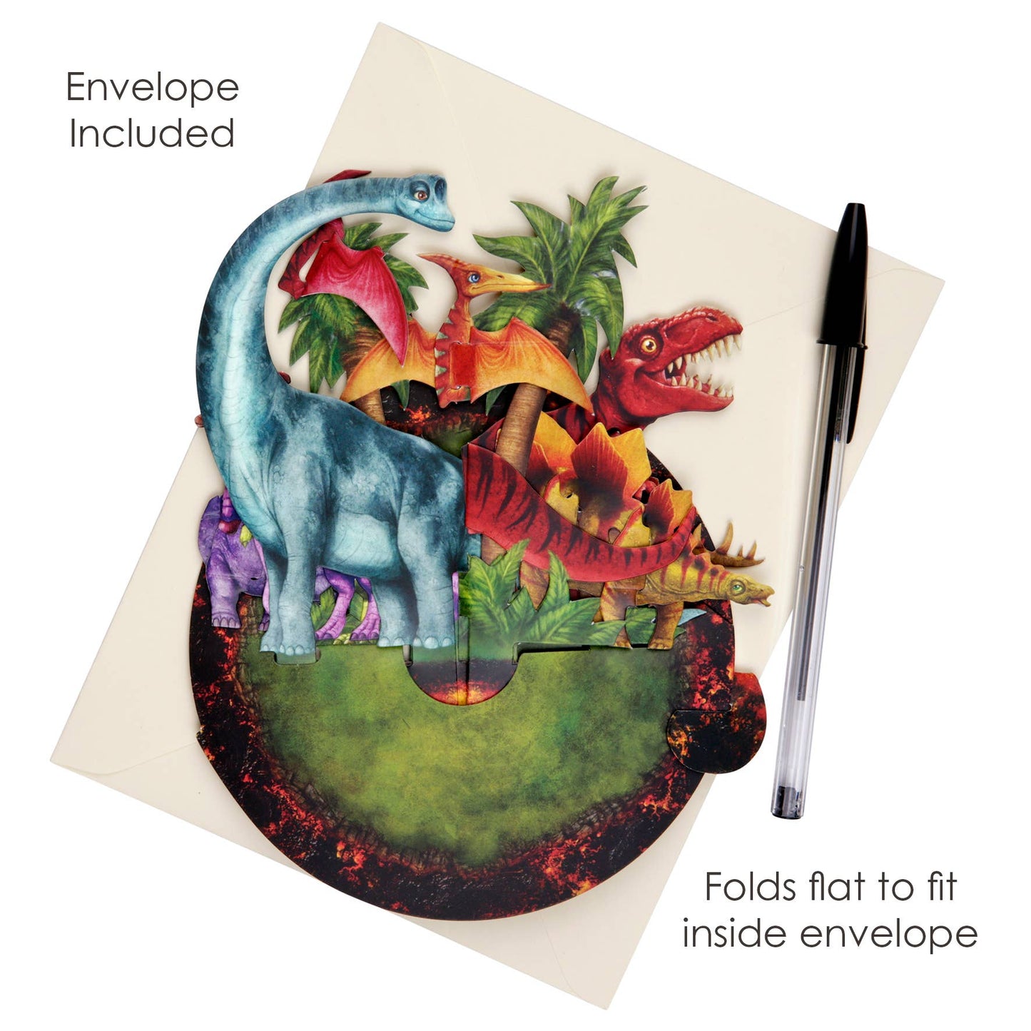 3D Pop-Up Pirouette Jurassic Dinosaurs Blank Card